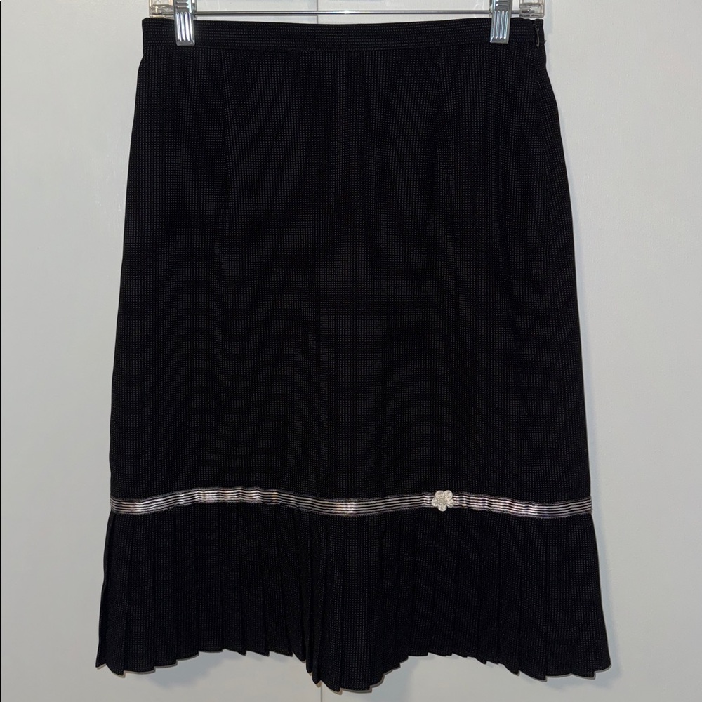 Michele Micro Dot A-line Midi Skirt w Pleated Hem Y2K Style Women’s 6